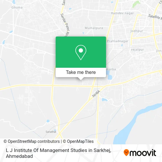 L J Institute Of Management Studies in Sarkhej map