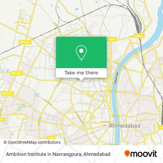 Ambition Institute in Navrangpura map