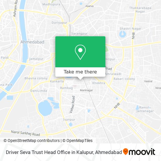 Driver Seva Trust Head Office in Kalupur map