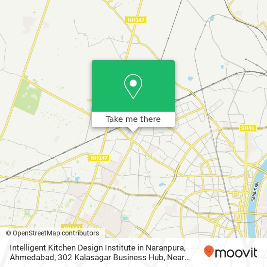 Intelligent Kitchen Design Institute in Naranpura, Ahmedabad, 302 Kalasagar Business Hub, Near Sata map