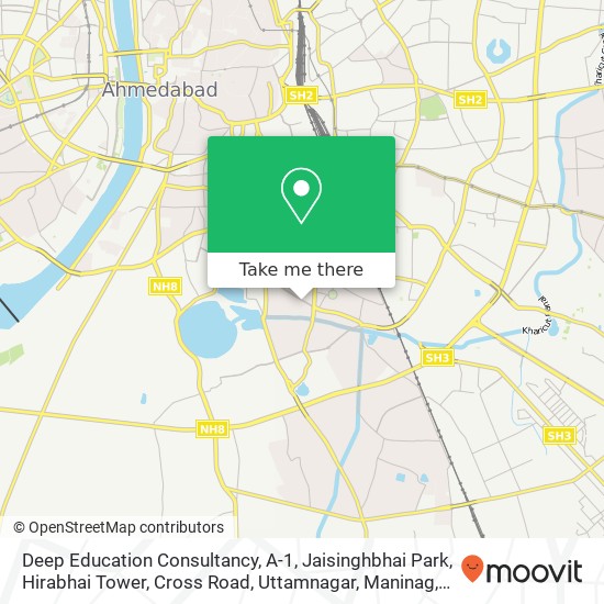 Deep Education Consultancy, A-1, Jaisinghbhai Park, Hirabhai Tower, Cross Road, Uttamnagar, Maninag map