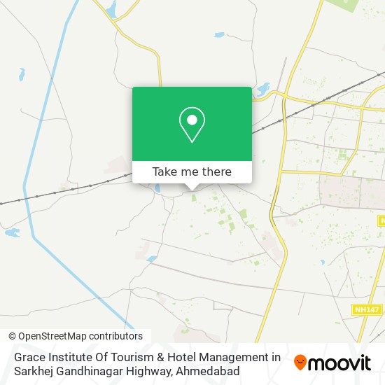 Grace Institute Of Tourism & Hotel Management in Sarkhej Gandhinagar Highway map