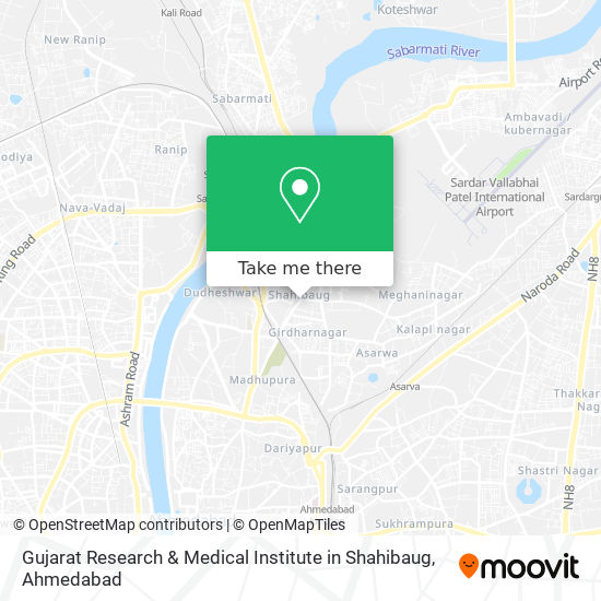 Gujarat Research & Medical Institute in Shahibaug map