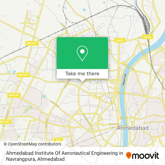 Ahmedabad Institute Of Aeronautical Engineering in Navrangpura map