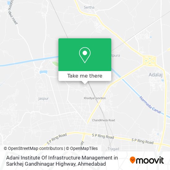 Adani Institute Of Infrastructure Management in Sarkhej Gandhinagar Highway map