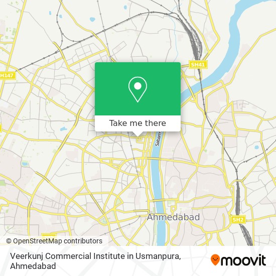 Veerkunj Commercial Institute in Usmanpura map