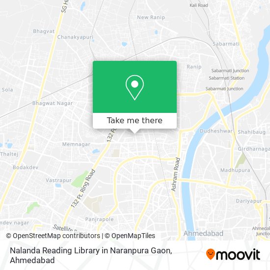 Nalanda Reading Library in Naranpura Gaon map