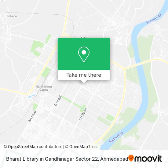 Bharat Library in Gandhinagar Sector 22 map