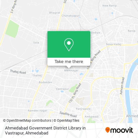Ahmedabad Government District Library in Vastrapur map