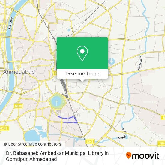 Dr. Babasaheb Ambedkar Municipal Library in Gomtipur map