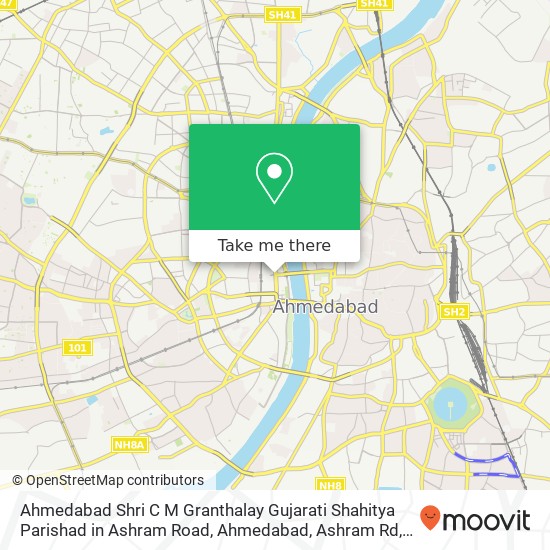 Ahmedabad Shri C M Granthalay Gujarati Shahitya Parishad in Ashram Road, Ahmedabad, Ashram Rd, Ahme map