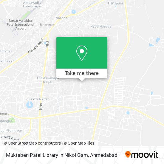 Muktaben Patel Library in Nikol Gam map