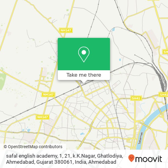 safal english academy, 1, 21, k.K.Nagar, Ghatlodiya, Ahmedabad, Gujarat 380061, India map