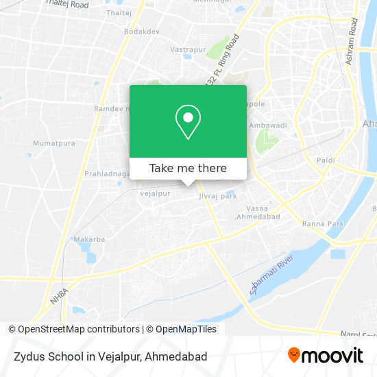 Zydus School in Vejalpur map