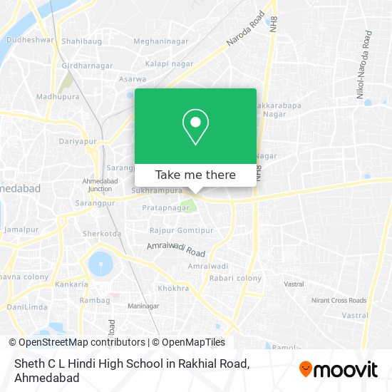 Sheth C L Hindi High School in Rakhial Road map