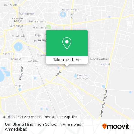 Om Shanti Hindi High School in Amraiwadi map
