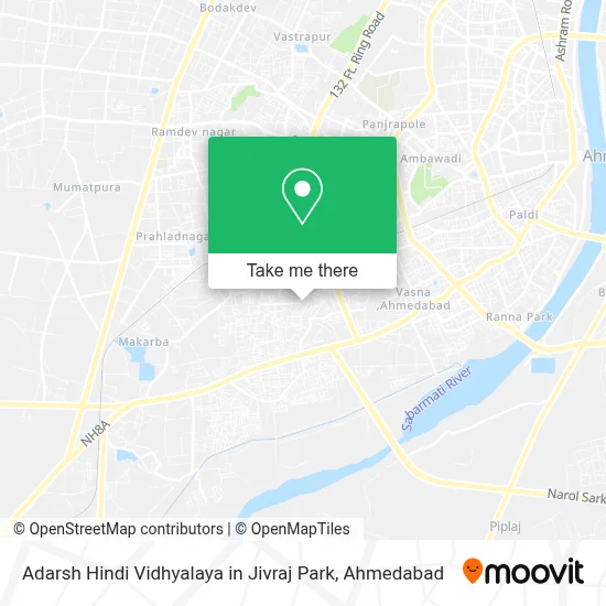 Adarsh Hindi Vidhyalaya in Jivraj Park map