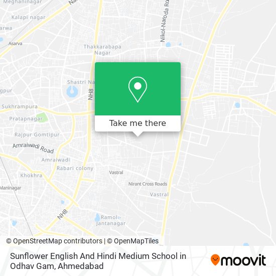 Sunflower English And Hindi Medium School in Odhav Gam map