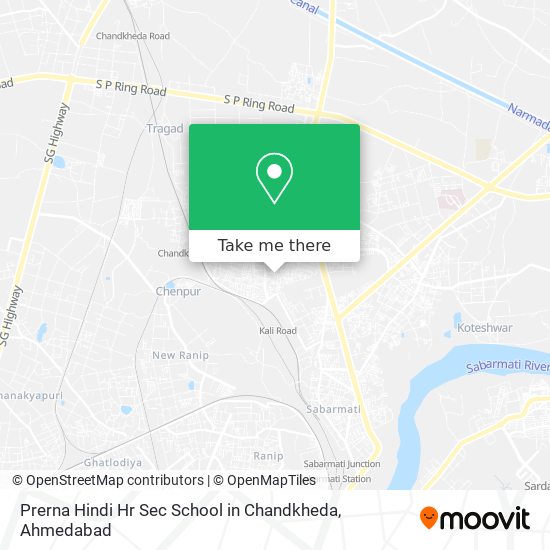 Prerna Hindi Hr Sec School in Chandkheda map