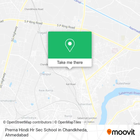 Prerna Hindi Hr Sec School in Chandkheda map