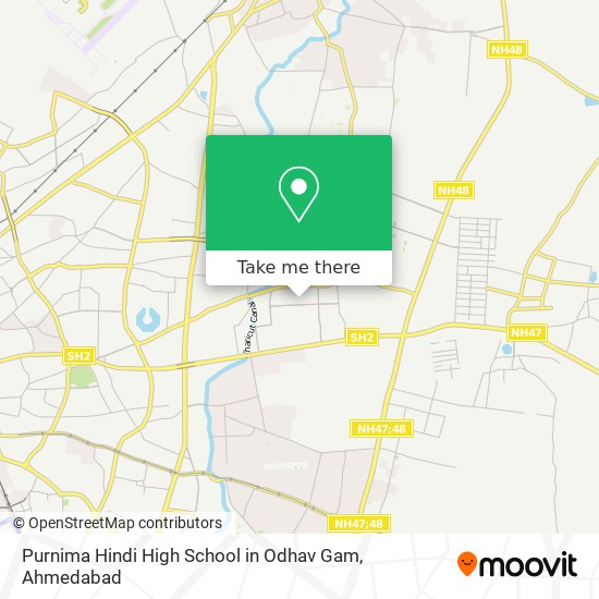 Purnima Hindi High School in Odhav Gam map