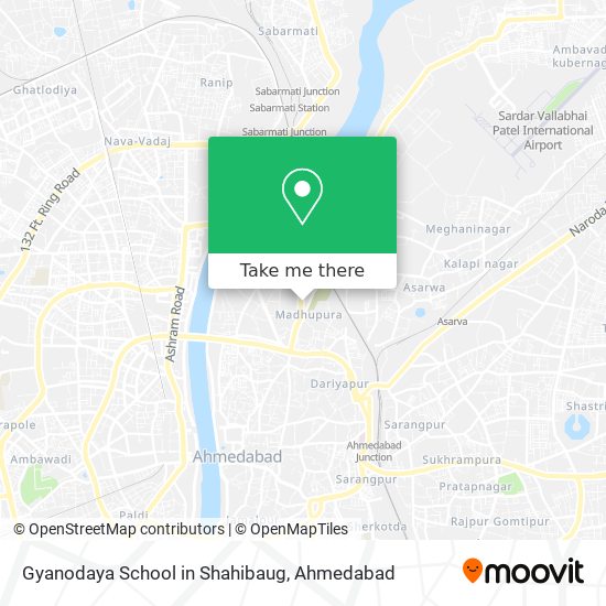 Gyanodaya School in Shahibaug map