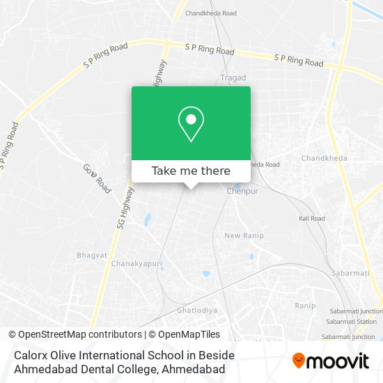 Calorx Olive International School in Beside Ahmedabad Dental College map