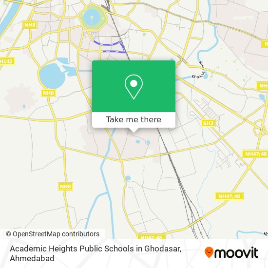 Academic Heights Public Schools in Ghodasar map