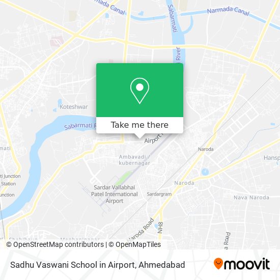 Sadhu Vaswani School in Airport map