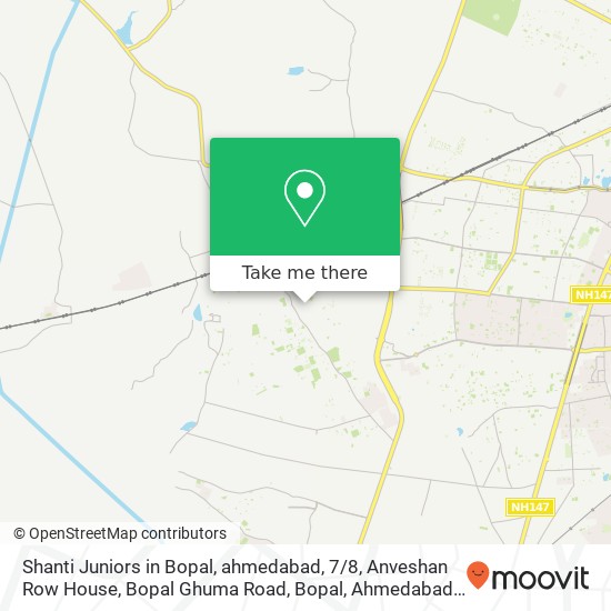 Shanti Juniors in Bopal, ahmedabad, 7 / 8, Anveshan Row House, Bopal Ghuma Road, Bopal, Ahmedabad - 3 map