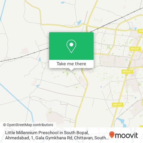 Little Millennium Preschool in South Bopal, Ahmedabad, 1, Gala Gymkhana Rd, Chittavan, South Bopal, map