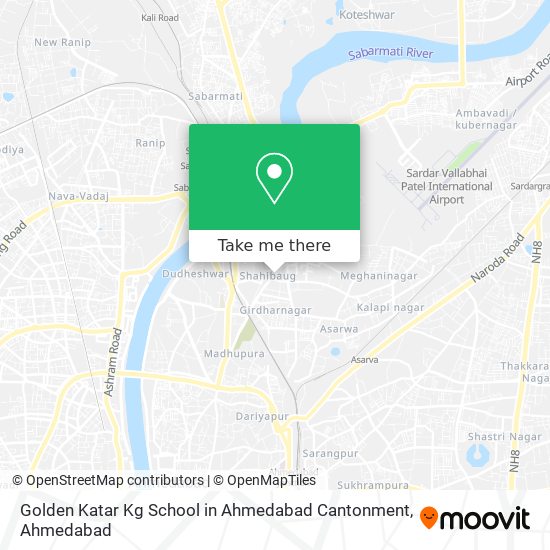 Golden Katar Kg School in Ahmedabad Cantonment map