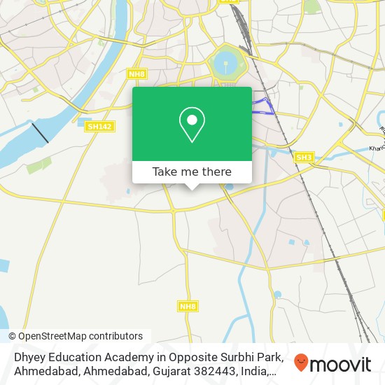 Dhyey Education Academy in Opposite Surbhi Park, Ahmedabad, Ahmedabad, Gujarat 382443, India map