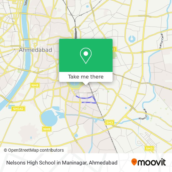 Nelsons High School in Maninagar map