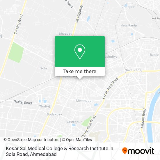 Kesar Sal Medical College & Research Institute in Sola Road map