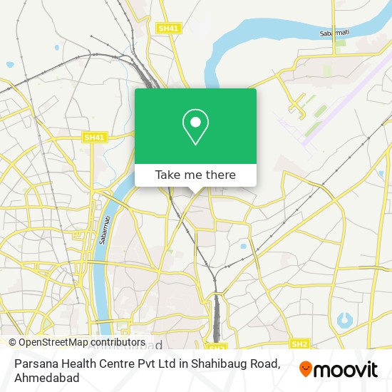 Parsana Health Centre Pvt Ltd in Shahibaug Road map