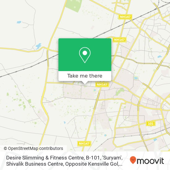 Desire Slimming & Fitness Centre, B-101, 'Suryam', Shivalik Business Centre, Opposite Kensville Gol map