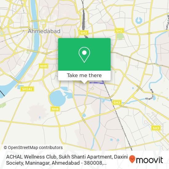 ACHAL Wellness Club, Sukh Shanti Apartment, Daxini Society, Maninagar, Ahmedabad - 380008 map