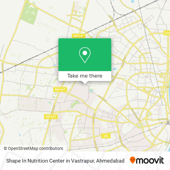 Shape In Nutrition Center in Vastrapur map