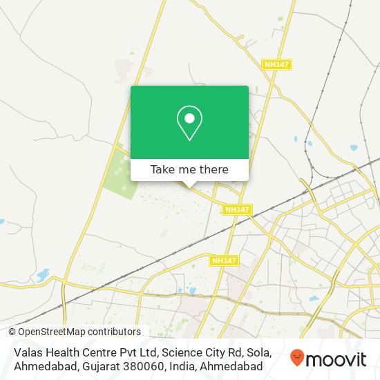 Valas Health Centre Pvt Ltd, Science City Rd, Sola, Ahmedabad, Gujarat 380060, India map