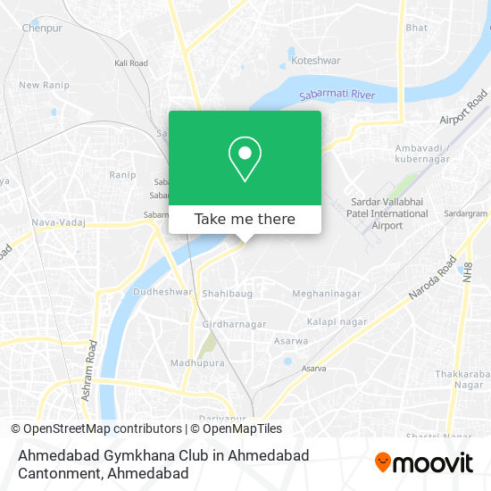 Ahmedabad Gymkhana Club in Ahmedabad Cantonment map