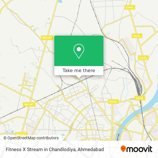 Fitness X Stream in Chandlodiya map