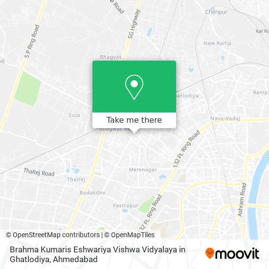 Brahma Kumaris Eshwariya Vishwa Vidyalaya in Ghatlodiya map