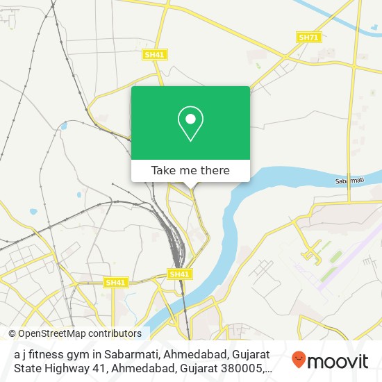 a j fitness gym in Sabarmati, Ahmedabad, Gujarat State Highway 41, Ahmedabad, Gujarat 380005, India map