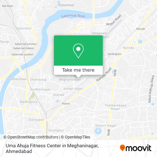 Uma Ahuja Fitness Center in Meghaninagar map
