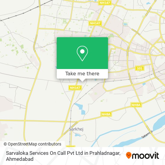 Sarvaloka Services On Call Pvt Ltd in Prahladnagar map