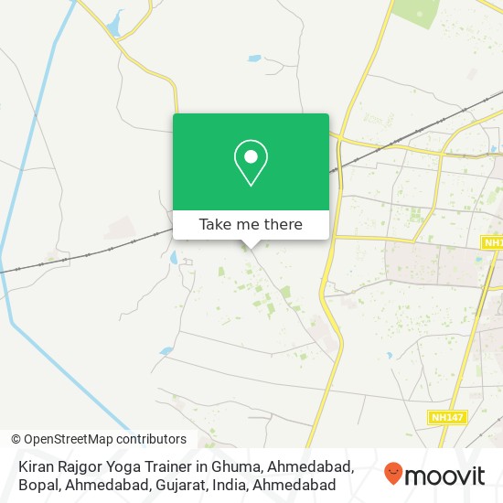 Kiran Rajgor Yoga Trainer in Ghuma, Ahmedabad, Bopal, Ahmedabad, Gujarat, India map