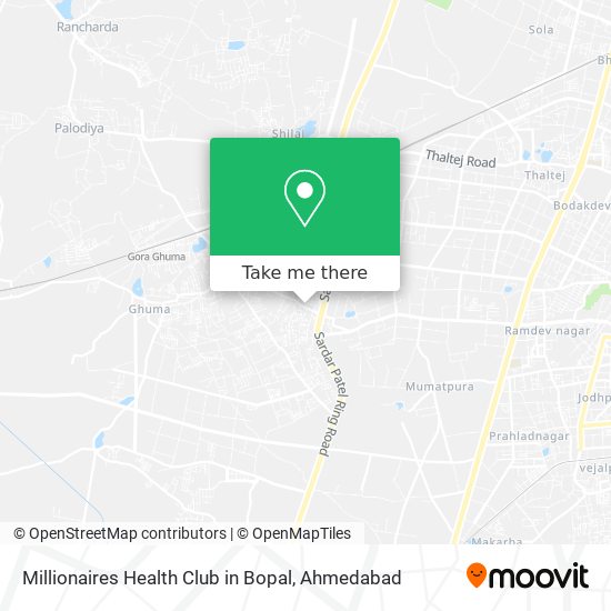 Millionaires Health Club in Bopal map