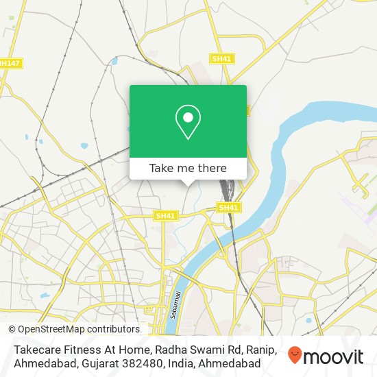 Takecare Fitness At Home, Radha Swami Rd, Ranip, Ahmedabad, Gujarat 382480, India map