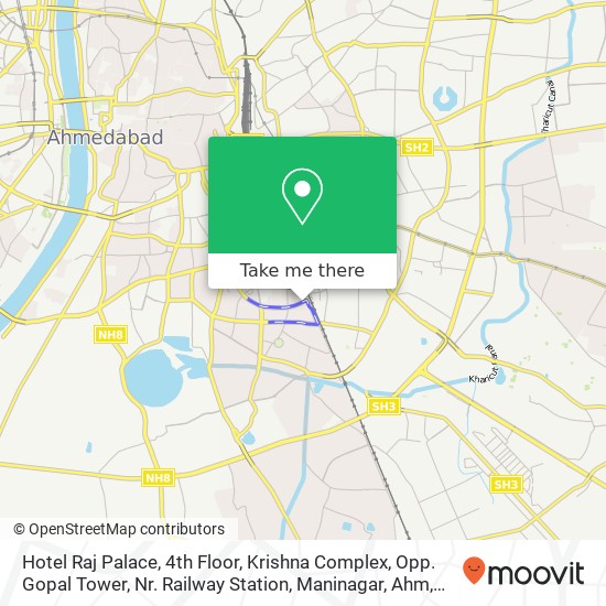 Hotel Raj Palace, 4th Floor, Krishna Complex, Opp. Gopal Tower, Nr. Railway Station, Maninagar, Ahm map
